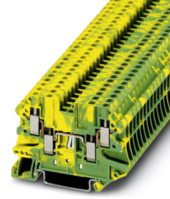 Schutzleiter-Reihenklemme, Schraubanschluss, 0,14-4,0 mm², 4-polig, 6 kV, gelb/g