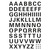 Buchstaben-, Zahlen-Etiketten, A-Z,10 hoch mm, Druchschrift, schwarz, 74