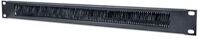 19" Cable Entry Panel, 1U, With Brush Insert, Black