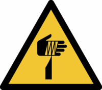Minipiktogramme - Warnung vor spitzem Gegenstand, Gelb/Schwarz, 20 mm, Folie