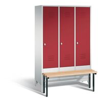 CLASSIC cloakroom locker with bench mounted in front