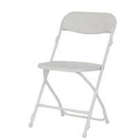 Zown Alex-K Side Chairs in White - Powder Coated Steel & Foldable - Pack of 8