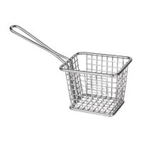 Olympia Wire Square Presentation Basket of Stainless Steel with Long Handle