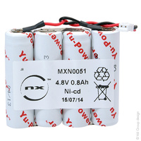 Pack(s) Batterie eclairage secours 4x AA HT 4S1P ST1 4.8V 800mAh JST