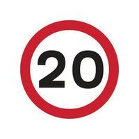 Round road sign - 20MPH (speed limit)