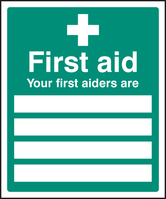 SPARTEX 26004H YOUR FIRST AIDERS ARE (300X250MM)S/A VINYL