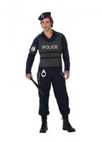 Disfraz Policía con chaleco antibalas hombre M-L