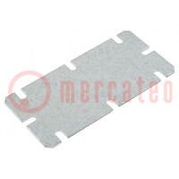 Plaque de montage; acier; W: 48mm; L: 98mm; Thk: 1,5mm; Placage: zinc