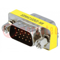 Adapter; D-Sub 15pin HD stekker,aan beide zijden