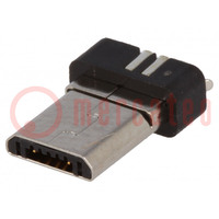 Connector: USB B micro; plug; for molding; soldering; PIN: 5; 1.8A