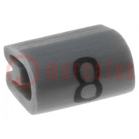 Marcatori; Indicazione: 8; 3,4÷5,7mm; PVC; grigio; -45÷70°C
