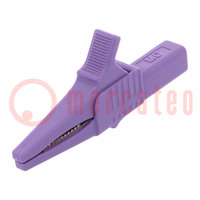 Pince à crocodile; 32A; 1kVDC; violet; Ampl.d'attache: max.20mm