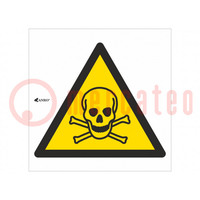 Veiligheidsteken; waarschuwing; zelfklevende folie; W: 200mm
