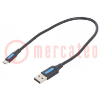 Cable; USB 2.0; USB A plug,USB B micro plug; nickel plated; PVC