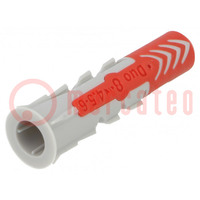Plastic anchor; without screw; 8x40; DUOPOWER; 100pcs; 8mm