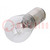 Filament lamp: automotive; BAZ15D; transparent; 12V; 21/4W