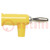 Plug; 4mm banana; 15A; 60VDC; yellow; non-insulated; 0.8mm2; brass