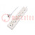 Extension lead; 3x1.5mm2; Schuko; Sockets: 6; white; 10m; 16A