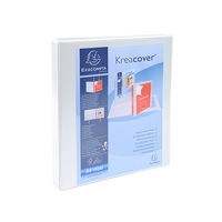 Gyűrűs könyv Exacompta Kreacover A/4 4 gyűrűs 38 mm gerinccel panorámás PVC fehér (16mm)