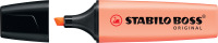 Textmarker STABILO® BOSS® ORIGINAL Pastel. Kappenmodell, Farbe des Schaftes: in Schreibfarbe, Farbe: cremige Pfirsichfarbe