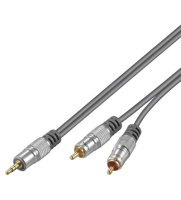 Goobay HT 90-0150 1.5m PL Audio-Kabel 1,5 m 3.5mm 2 x RCA Grau, Silber