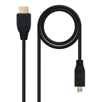 Nanocable HDMI, 0.8m HDMI kabel 0,8 m HDMI Type A (Standaard) HDMI Type D (Micro) Zwart