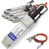 AddOn Networks 3m, QSFP+/4xSFP+ fibre optic cable QSFP+ 4x SFP+ Black