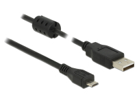 DeLOCK 2m, USB 2.0-A/USB 2.0 Micro-B USB-kabel USB A Micro-USB B Zwart