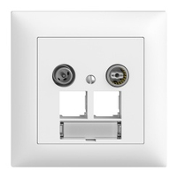 Feller 1180-028DB11FMI61 Steckdose 2 x RJ-45 + 2 x SAT Weiß