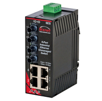 Red Lion SL-6ES-4ST netwerk-switch Unmanaged Fast Ethernet (10/100) Zwart, Rood