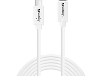 Sandberg USB-C>C M-F USB 3.1 100W, 2M cable USB USB 3.2 Gen 2 (3.1 Gen 2) USB C Blanco