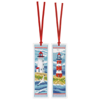 Counted Cross Stitch Kit: Bookmark: Lighthouses: Set of 2
