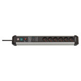 Brennenstuhl Premium Protect-Line stekkerdoos, 6 sockets, 3m, zilver/zwart, met schakelaar en overspanningsbeveiliging (BE)