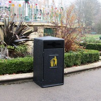 Never Rust Recycling Bin - 112 Litre - Victoriana Finish painted in Slate Grey with Silver Beading