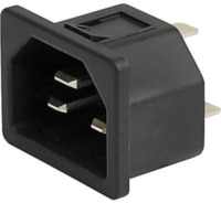 Stecker C22, 3-polig, Schraubmontage, Steckanschluss, schwarz, 6173.0003