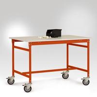 Manuflex LB4086.2001 ESD ESD oldalsó BASIS mobil műanyag asztallap vörös narancssárga színben RAL 2001, Szélesség magas: 2000 x 800 x 856 mm Pirosas narancs