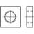 Acél négyszög anya M4, DIN 562, 100 db, 7 x 7 x 2,2 mm, Toolcraft 109028