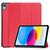 For Apple iPad 10th Gen 10.9-inch (2022) Tri-fold Caster Hard Shell Cover with Auto Wake Function - Red Tablet-Hüllen