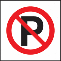 Winkelschild - Parken verboten, Rot/Schwarz, 20 x 20 cm, Aluminium, Weiß