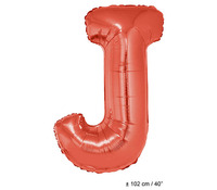 ballon lettre "j" en aluminium 1m rouge