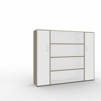 Combination double door cupboard/shelf unit