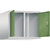 Altillo CLASSIC, puertas batientes que cierran al ras entre sí, 2 compartimentos, anchura de compartimento 300 mm, gris luminoso / verde reseda.