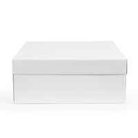 PME Cake Box White Cardboard Shrink Wrapped Food Safe Dessert Packaging - 14"
