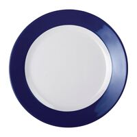 Kristallon Gala Colour Rim Melamine Plate in Blue 260mm - Pack of 6
