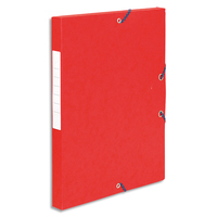 PERGAMY Boîte de classement à élastique en carte lustrée 7/10, 600g. Dos 25mm. Coloris Rouge.
