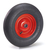 fetra® Luftrad, schwarz, Rillenprofil, Stahlblech-Felge rot, Nabenlänge 75 mm, Ø Bohrung 25 mm