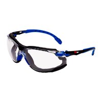 3M™ Solus™ 1000 Schutzbrille, blau/schwarze Bügel, Scotchgard™ Anti-Fog-/Antikratz-Beschichtung (K&N), transparente Scheibe, Schaumrahmen und Kopfband, S1101SGAFKT-EU