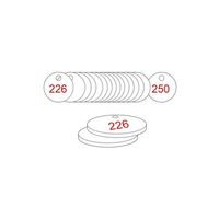 27mm Traffolyte valve marking tags - Red / White (226 to 250)