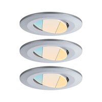 LED Deckeneinbauleuchte CALLA IP65, rund, 3er-Set, 5,5W, 550lm, dimmbar, chrom matt