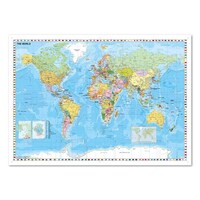 Térkép STIEFEL A föld országai 140 x 100 cm fémkeretes tűzhető zászlókkal